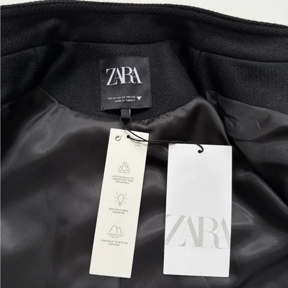 Zara Cropped Jacket Black/Gold Military Details Women’s Sz XS - Picture 7 of 8